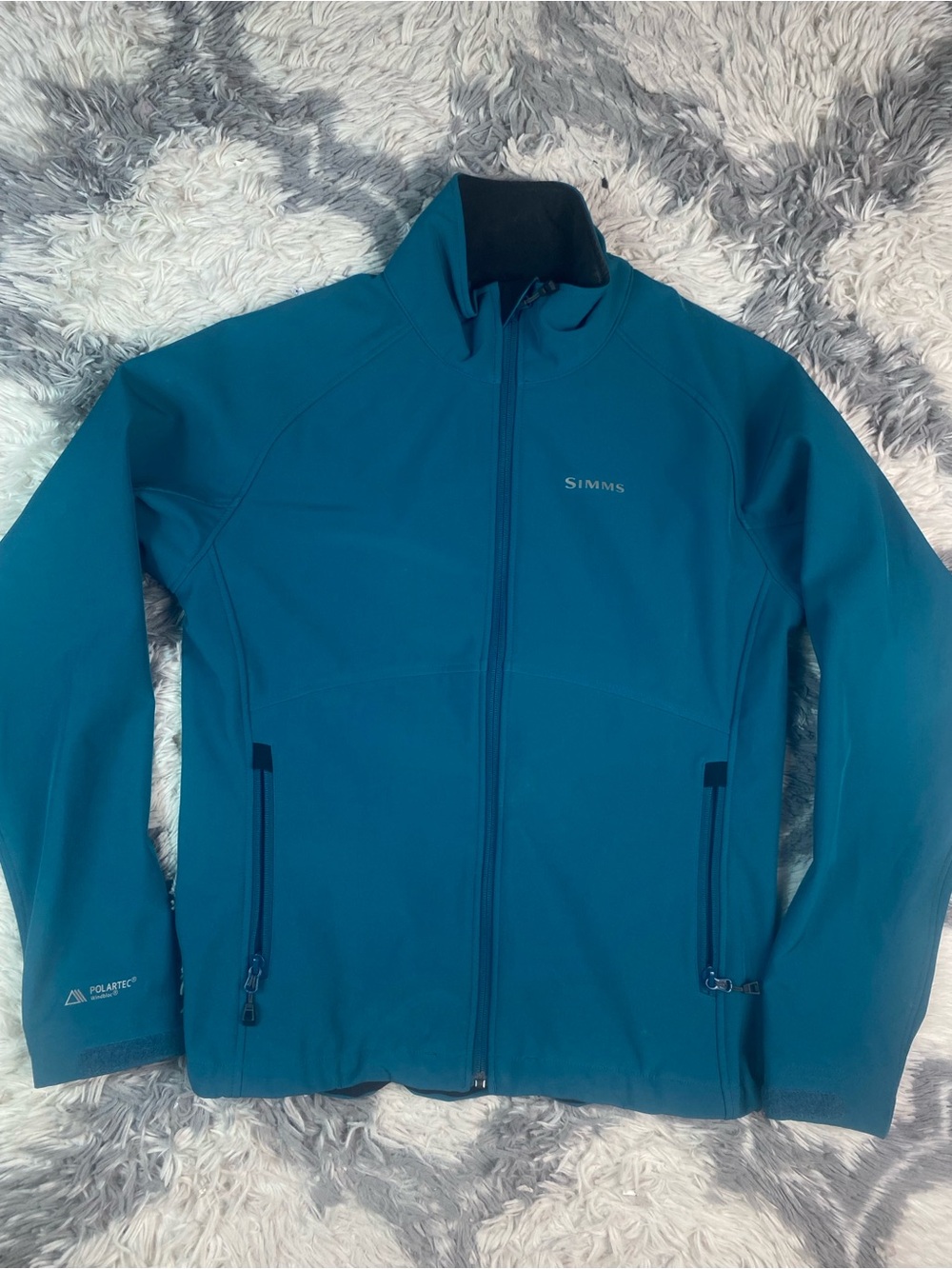 Simms Womens Challenger Polartec Windbloc Jacket in Teal Fishing Outdoor Medium